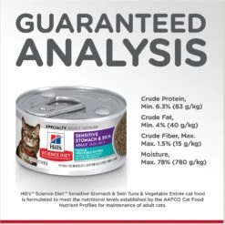 Hill's Science Diet Adult Sensitive Stomach & Skin Tuna & Vegetable Entree Canned Cat Food -Hill's Science Plan Store 109208 PT7. AC SS1800 V1609373857