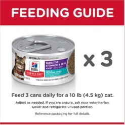 Hill's Science Diet Adult Sensitive Stomach & Skin Tuna & Vegetable Entree Canned Cat Food -Hill's Science Plan Store 109208 PT8. AC SS1800 V1609383147
