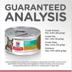 Hill's Science Diet Adult Perfect Weight Roasted Vegetable & Chicken Medley Canned Cat Food -Hill's Science Plan Store 109440 PT7. AC SS1800 V1609377764