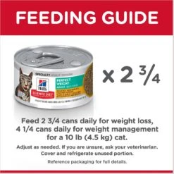 Hill's Science Diet Adult Perfect Weight Roasted Vegetable & Chicken Medley Canned Cat Food -Hill's Science Plan Store 109440 PT8. AC SS1800 V1609378356