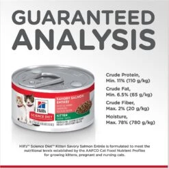 Hill's Science Diet Kitten Savory Salmon Entree Canned Cat Food -Hill's Science Plan Store 110296 PT6. AC SS1800 V1598152568