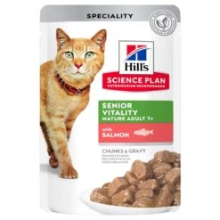 Hill's Science Plan Mature Adult 7+ Senior Vitality 48 X 85g (Chicken & Salmon) -Hill's Science Plan Store 117801 hill s science plan feline mature adult senior vitality hs 08 3 1
