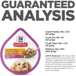 Hill's Science Diet Puppy Small & Mini Savory Stew Chicken & Vegetable Wet Dog Food Trays -Hill's Science Plan Store 133604 PT6. AC SS1800 V1692727477