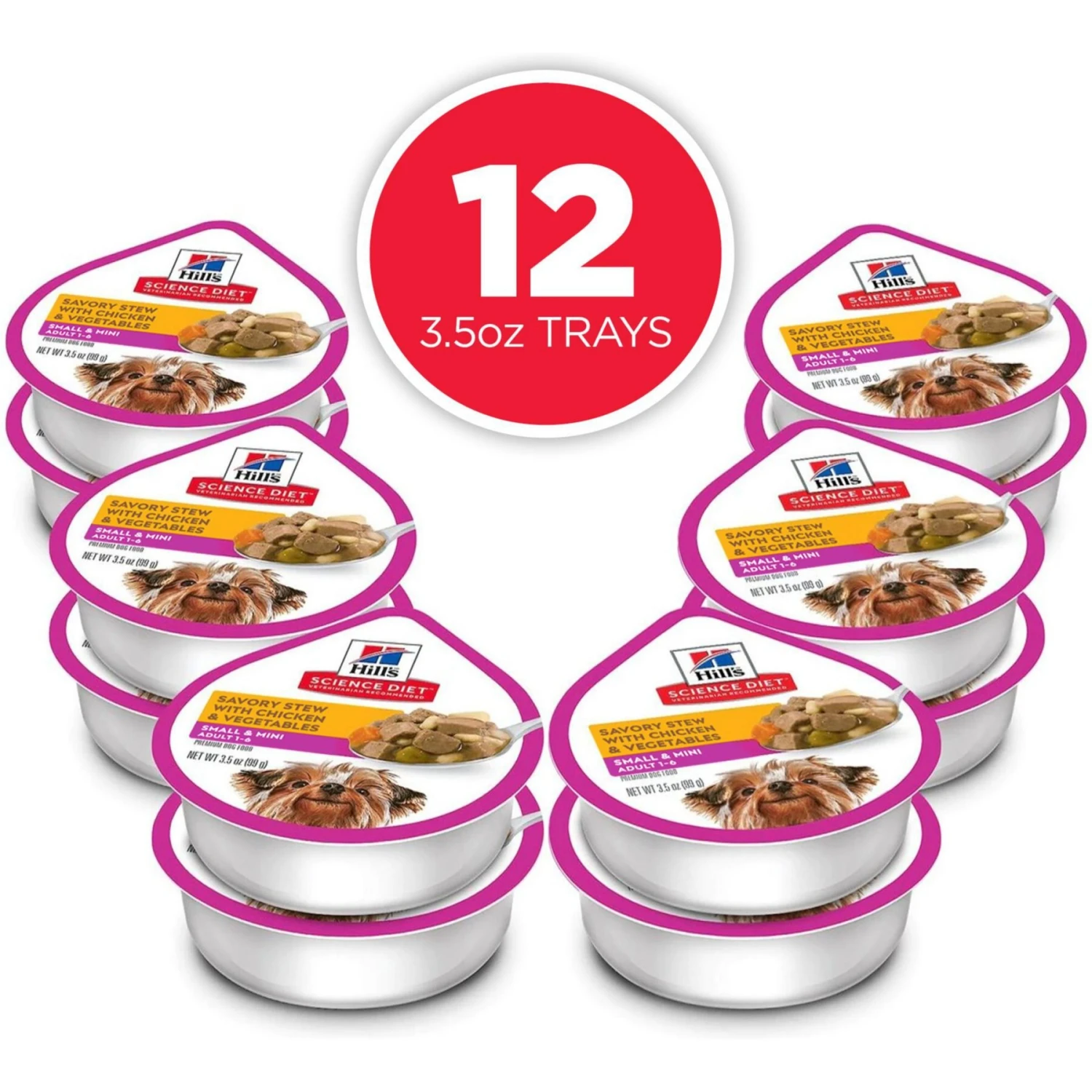 Hill's Science Diet Adult Small Mini Savory Stew Chicken & Vegetable Wet Dog Food Trays 5 Hill's Science Diet Adult Small Mini Savory Stew Chicken & Vegetable Wet Dog Food Trays - Image 3