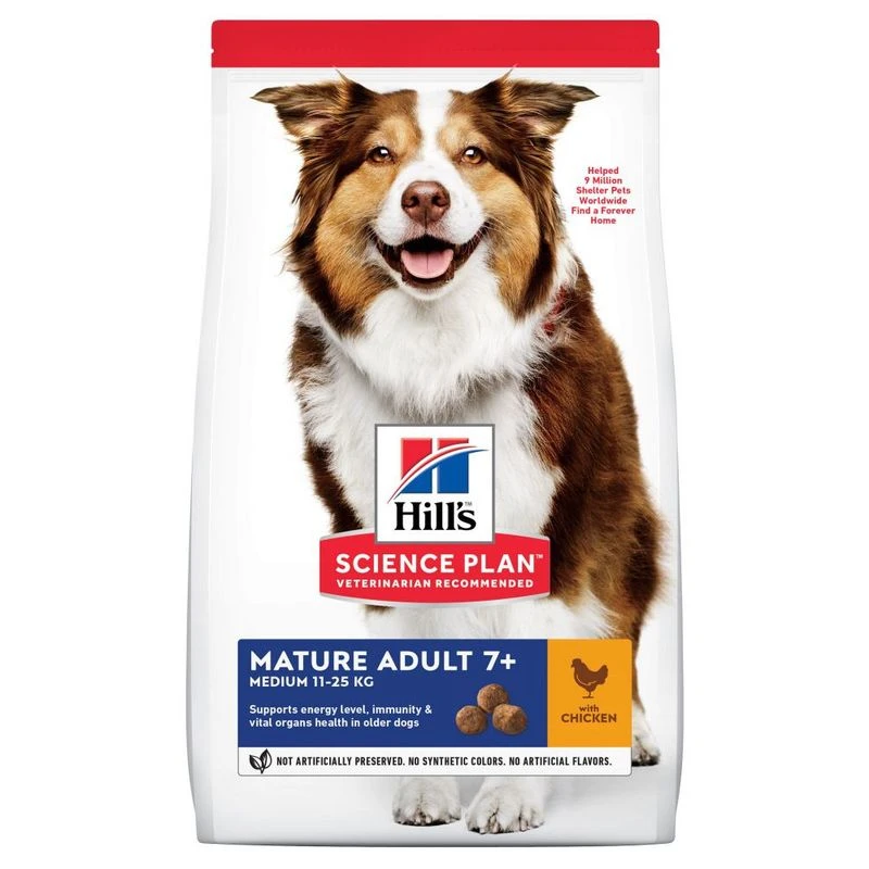 Hill's Science Plan Hill’s Science Plan Mature Adult 7+ Medium With Chicken 14kg + 4kg Free!