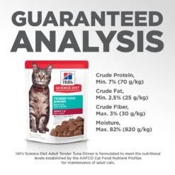Hill's Science Diet Adult Tender Tuna Recipe Cat Food, 2.8-oz Pouch, Case Of 24 -Hill's Science Plan Store 218063 PT7. AC SS1800 V1598156473
