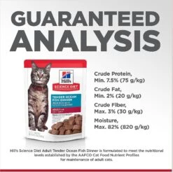 Hill's Science Diet Adult Tender Ocean Fish Recipe Cat Food, 2.8-oz Pouch, Case Of 24 -Hill's Science Plan Store 218065 PT6. AC SS1800 V1598144184