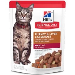 Hill's Science Diet Adult Turkey & Liver Casserole Recipe Cat Food, 2.8-oz Pouch, Case Of 24