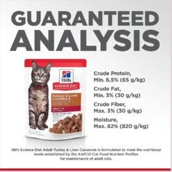 Hill's Science Diet Adult Turkey & Liver Casserole Recipe Cat Food, 2.8-oz Pouch, Case Of 24 -Hill's Science Plan Store 218069 PT6. AC SS1800 V1598155885
