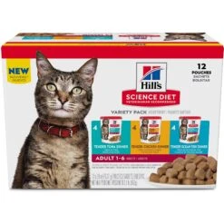 Hill's Science Diet Adult Tender Dinner Variety Pack Cat Food, 2.8-oz Pouch, Case Of 12