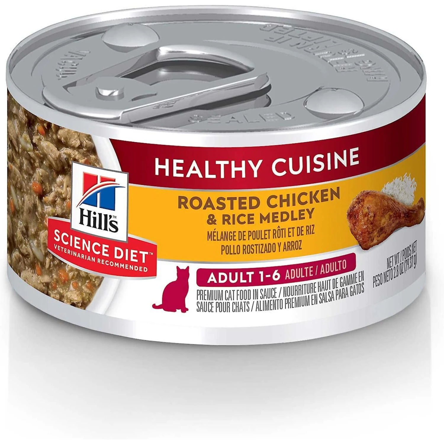 Hill's Science Diet Adult Healthy Cuisine Roasted Chicken & Rice Medley Canned Cat Food & Hill's Science Diet Adult 7+ Tender Dinner Variety Pack Cat Food, 2.8-oz Pouch, Case Of 12 4 Hill's Science Diet Adult Healthy Cuisine Roasted Chicken & Rice Medley Canned Cat Food & Hill's Science Diet Adult 7+ Tender Dinner Variety Pack Cat Food, 2.8-oz Pouch, Case Of 12 - Image 2