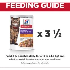 Hill's Science Diet Adult Sensitive Stomach & Sensitive Skin Chicken & Beef Canned Cat Food, 2.8-oz Pouch, Case Of 24 -Hill's Science Plan Store 364089 PT8. AC SS1800 V1643907096
