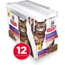 Hill's Science Diet Adult Sensitive Stomach & Skin Salmon & Tuna Wet Cat Food 12 Hill's Science Diet Adult Sensitive Stomach & Skin Salmon & Tuna Wet Cat Food -Hill's Science Plan Store 364091 PT1. AC SS1800 V1643907086