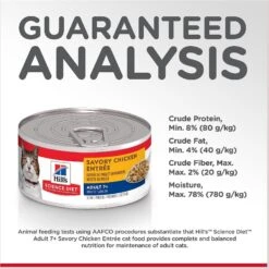 Hill's Science Diet Adult 7+ Savory Chicken Entree Canned Cat Food -Hill's Science Plan Store 48943 PT6. AC SS1800 V1598154356