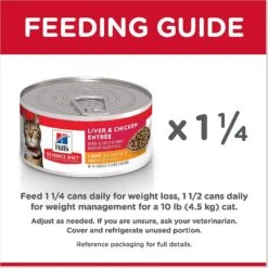 Hill's Science Diet Adult Light Liver & Chicken Entree Canned Cat Food -Hill's Science Plan Store 48963 PT7. AC SS1800 V1598147765