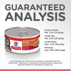 Hill's Science Diet Adult Savory Turkey Entree Canned Cat Food -Hill's Science Plan Store 48968 PT6. AC SS1800 V1598142993