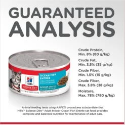 Hill's Science Diet Adult Indoor Ocean Fish Entree Canned Cat Food -Hill's Science Plan Store 48994 PT6. AC SS1800 V1605835909