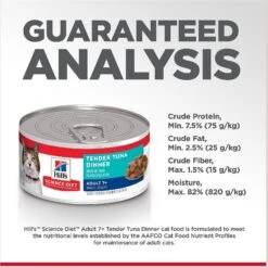 Hill's Science Diet Adult 7+ Tender Tuna Dinner Canned Cat Food 16 Hill's Science Diet Adult 7+ Tender Tuna Dinner Canned Cat Food -Hill's Science Plan Store 52769 PT6. AC SS1800 V1598151675