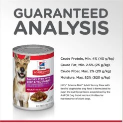 Hill's Science Diet Adult Savory Stew With Beef & Vegetables Canned Dog Food 16 Hill's Science Diet Adult Savory Stew With Beef & Vegetables Canned Dog Food -Hill's Science Plan Store 52789 PT6. AC SS1800 V1598146858