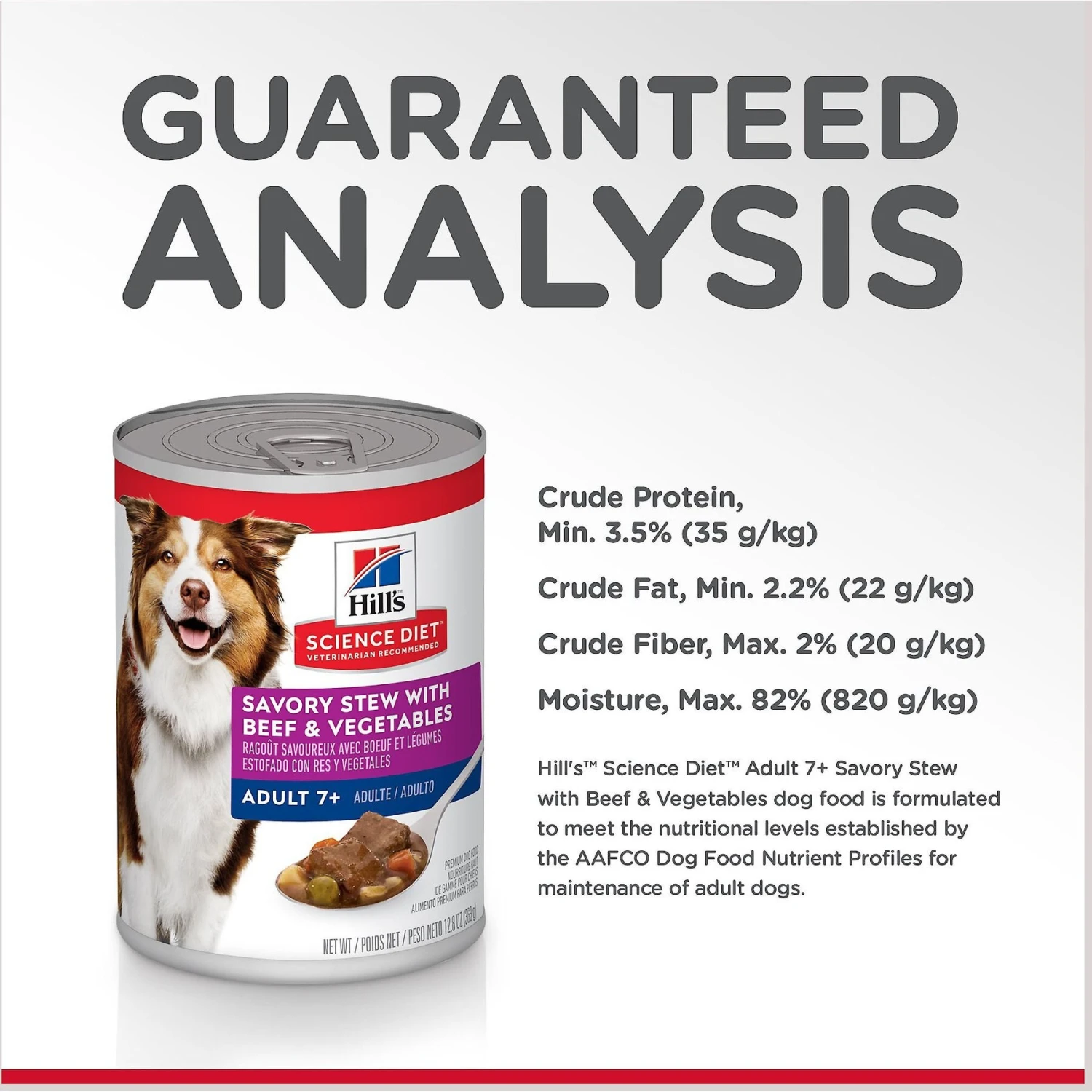 Hill's Science Diet Adult 7+ Savory Stew With Beef & Vegetables Canned Dog Food 9 Hill's Science Diet Adult 7+ Savory Stew With Beef & Vegetables Canned Dog Food - Image 7