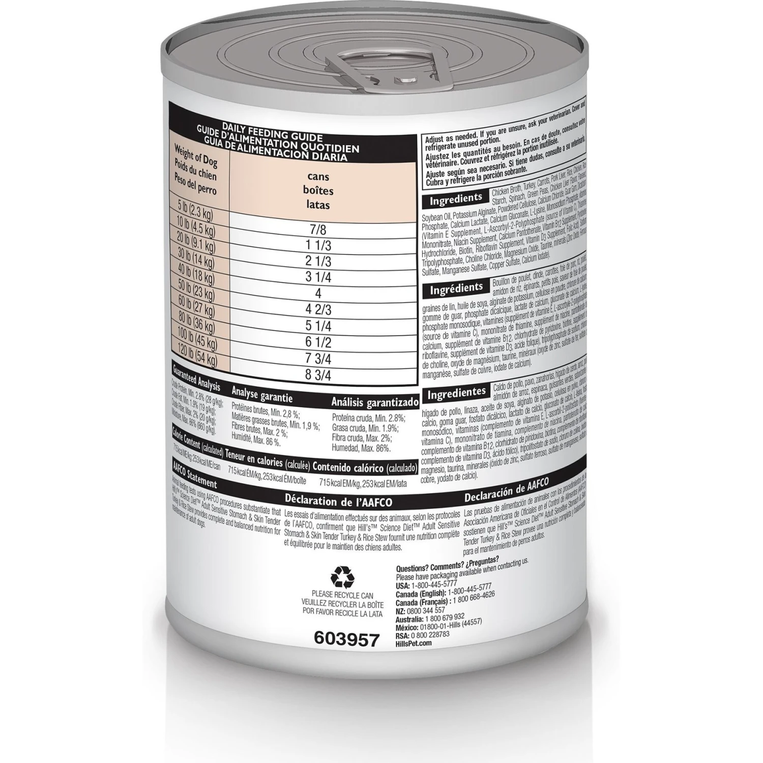 Hill's Science Diet Adult Sensitive Stomach & Skin Chicken & Vegetable Entrée Canned Dog Food & Hill's Science Diet Adult Sensitive Stomach & Skin Tender Turkey & Rice Stew Canned Dog Food 9 Hill's Science Diet Adult Sensitive Stomach & Skin Chicken & Vegetable Entrée Canned Dog Food & Hill's Science Diet Adult Sensitive Stomach & Skin Tender Turkey & Rice Stew Canned Dog Food - Image 7