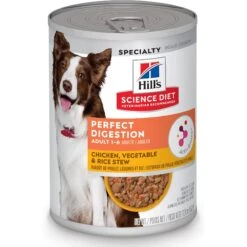 Hill's Science Diet Adult Perfect Digestion Chicken, Vegetable & Rice Stew Canned Dog Food, 12.8-oz, Case Of 12
