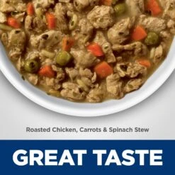 Hill's Science Diet Adult Healthy Cuisine Roasted Chicken, Carrots & Spinach Stew Canned Dog Food -Hill's Science Plan Store 94002 PT3. AC SS1800 V1598148395
