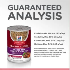 Hill's Science Diet Adult Healthy Cuisine Braised Beef, Carrots & Peas Stew Canned Dog Food -Hill's Science Plan Store 94006 PT6. AC SS1800 V1598145655