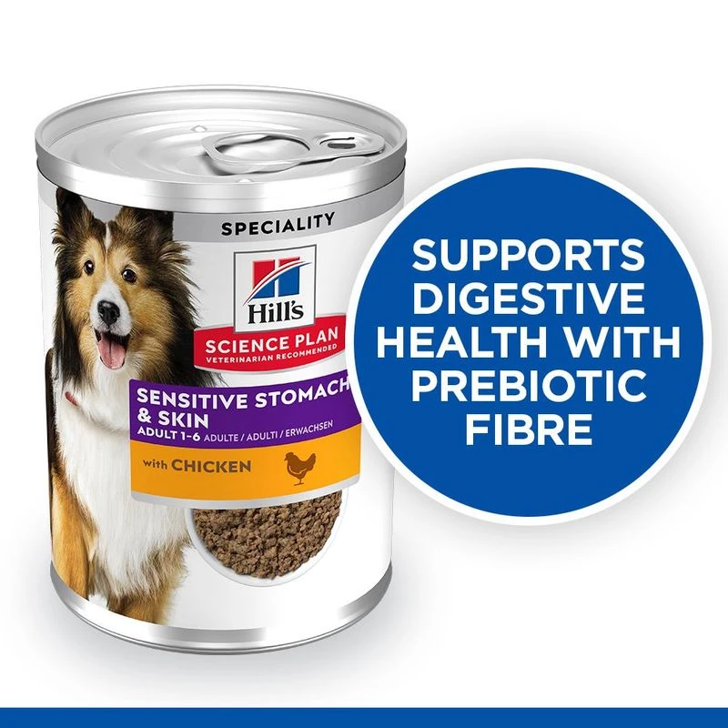 Hill's Science Plan Adult Sensitive Stomach & Skin Saver Pack: Chicken (24 X 370g) 4 Hill's Science Plan Adult Sensitive Stomach & Skin Saver Pack: Chicken (24 X 370g) - Image 2