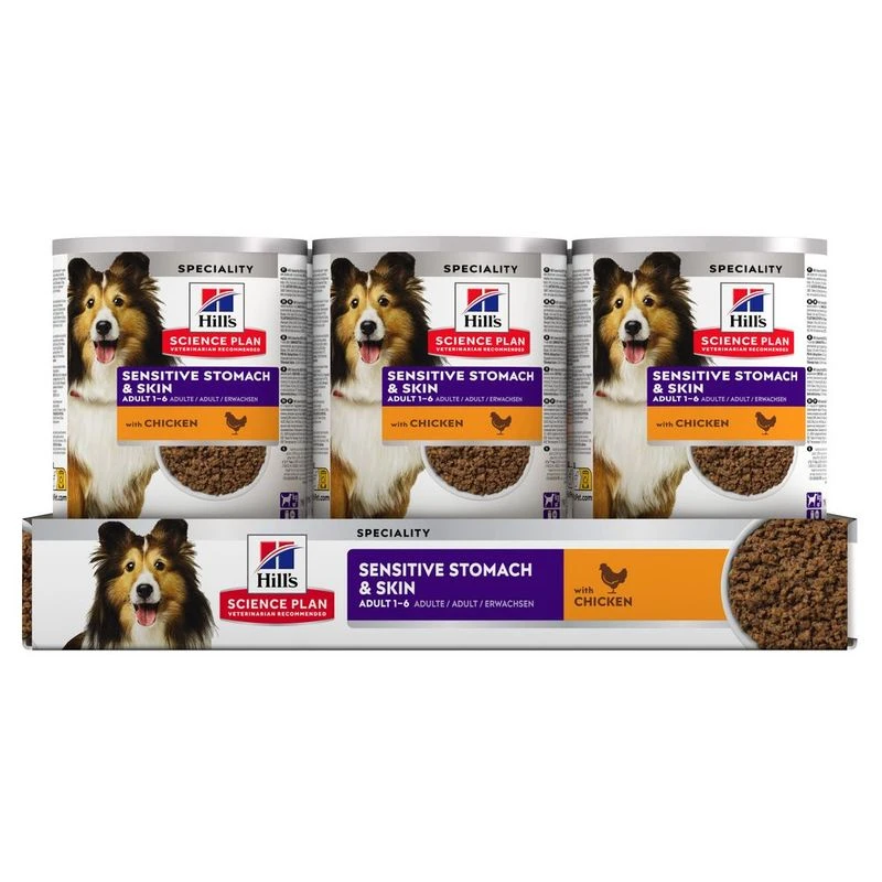 Hill's Science Plan Adult Sensitive Stomach & Skin Saver Pack: Chicken (48 X 370g) 11 Hill's Science Plan Adult Sensitive Stomach & Skin Saver Pack: Chicken (48 X 370g) - Image 9