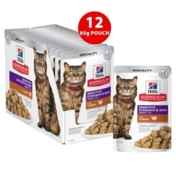 Hill's Science Plan Adult Sensitive Stomach & Skin Turkey (12 X 85g) -Hill's Science Plan Store atf 608973 stacked can image 6