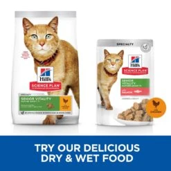 Hill's Science Plan Hill’s Science Plan Mature Adult Senior Vitality With Chicken & Rice 7kg -Hill's Science Plan Store cat senior vitality chicken cross sell min 7
