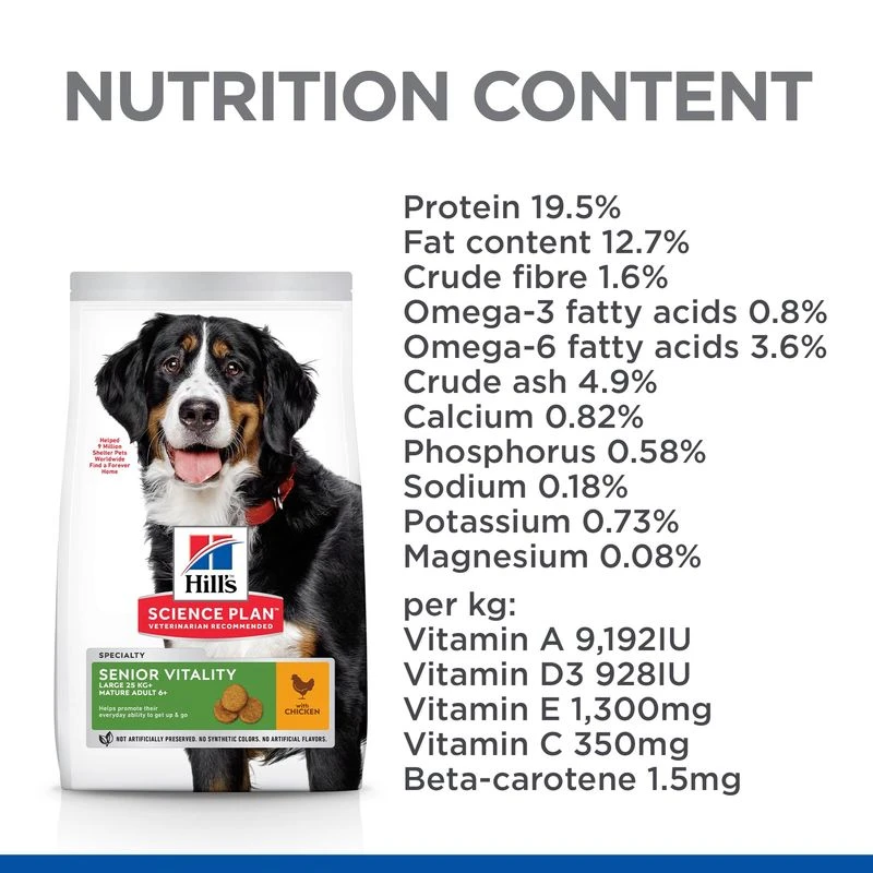 Hill's Science Plan Hill’s Science Plan Adult 6+ Senior Vitality Large Breed With Chicken 14kg 8 Hill's Science Plan Hill’s Science Plan Adult 6+ Senior Vitality Large Breed With Chicken 14kg - Image 6