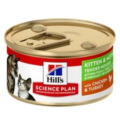 Hill's Science Plan Kitten & Mother Tender Mousse With Chicken & Turkey 24 X 85g -Hill's Science Plan Store ps 608058 3d full front 2